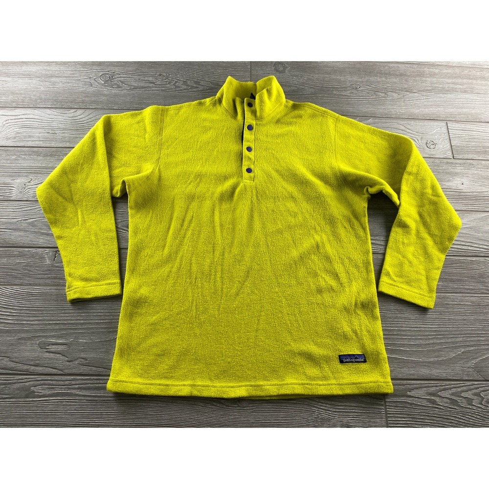 Patagonia Synchilla Snap T Fleece Pullover Youth XL 14 Yellow Capilene Polyester